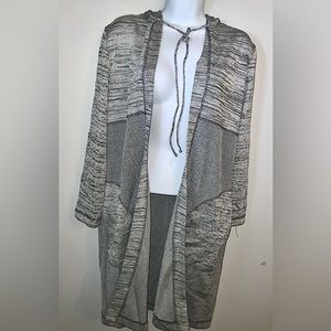 Cool Vintage Silver & Grey Hooded Cardigan Sz S